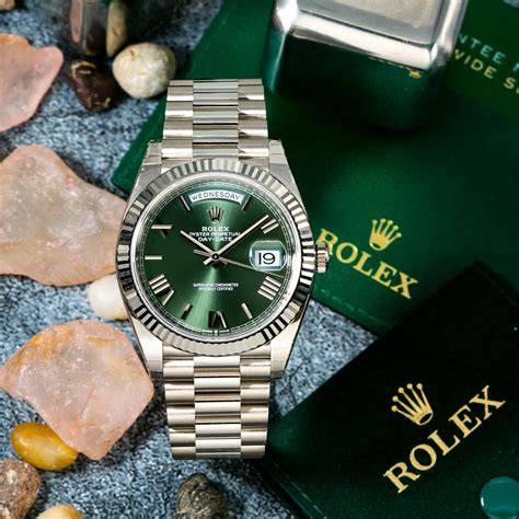 rolex day date green 228239|Rolex Day-Date white dial.